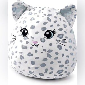 16” Squishmallow Crystal The Snow Leopard, a Justice Squad Exclusive